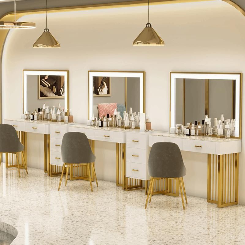 Beauty Makeup Stores - 전문 매장용 화장대, 조명이 있는 고급