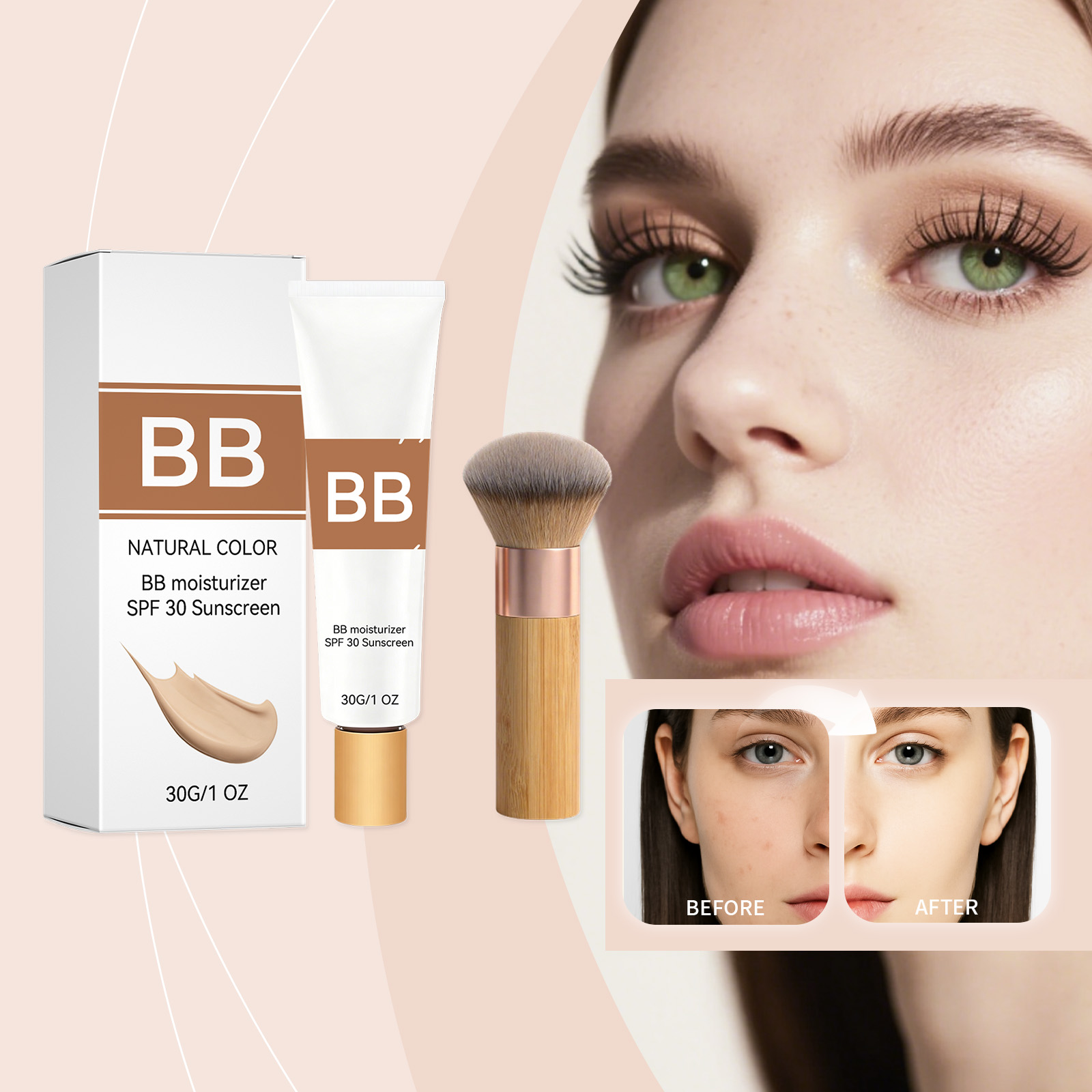 Makeup Beauty Ro - SPF 30 틴티드 모이스처라이저 비비크림 히알루론산