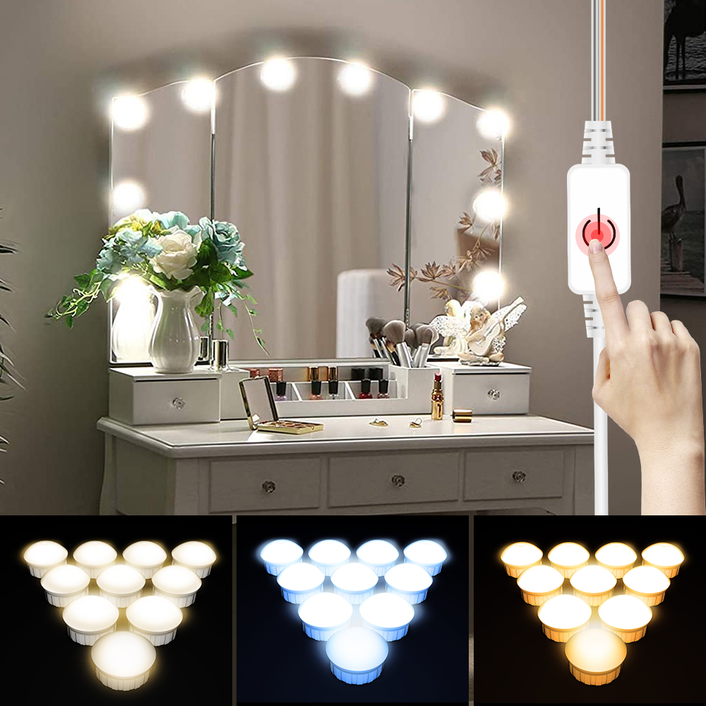 Beauty Makeup Desk - LED 미러 조명 USB 화장대 전구