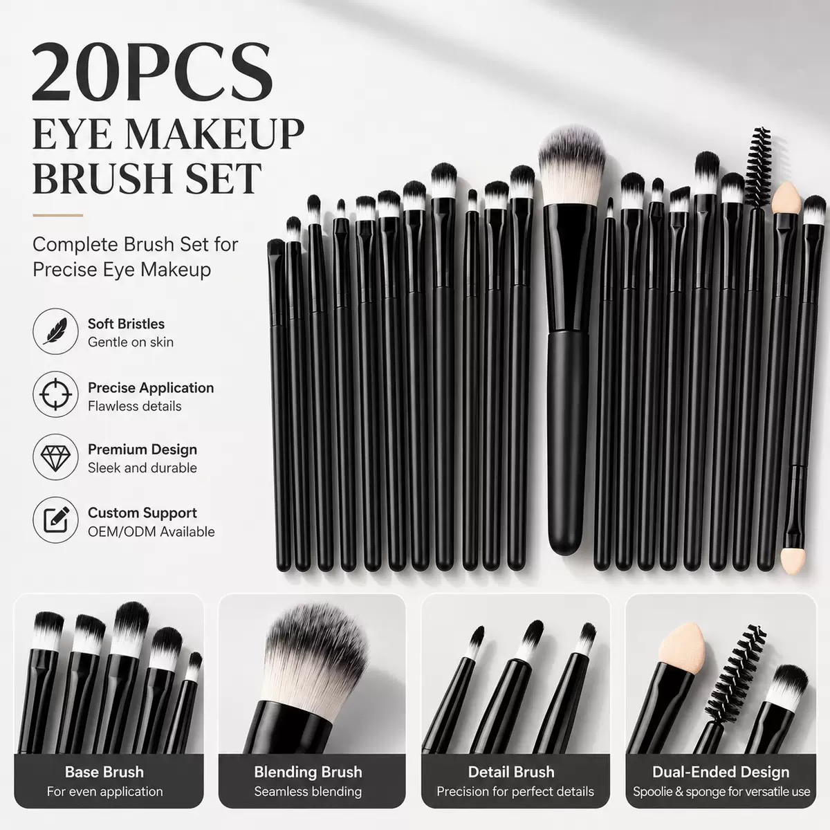 Makeup Beauty Ro - 20Pcs 전문 메이크업 브러쉬 세트 파운데이션