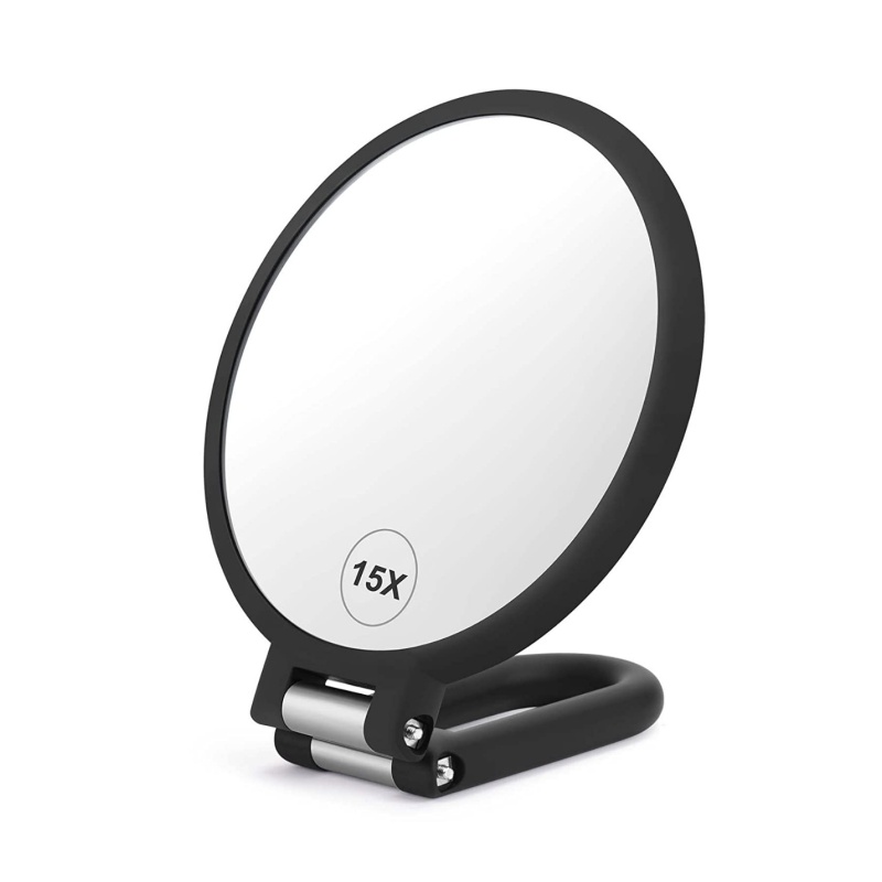 Beauty Makeup Desk - 돋보기 휴대용 거울 양면, 1 x