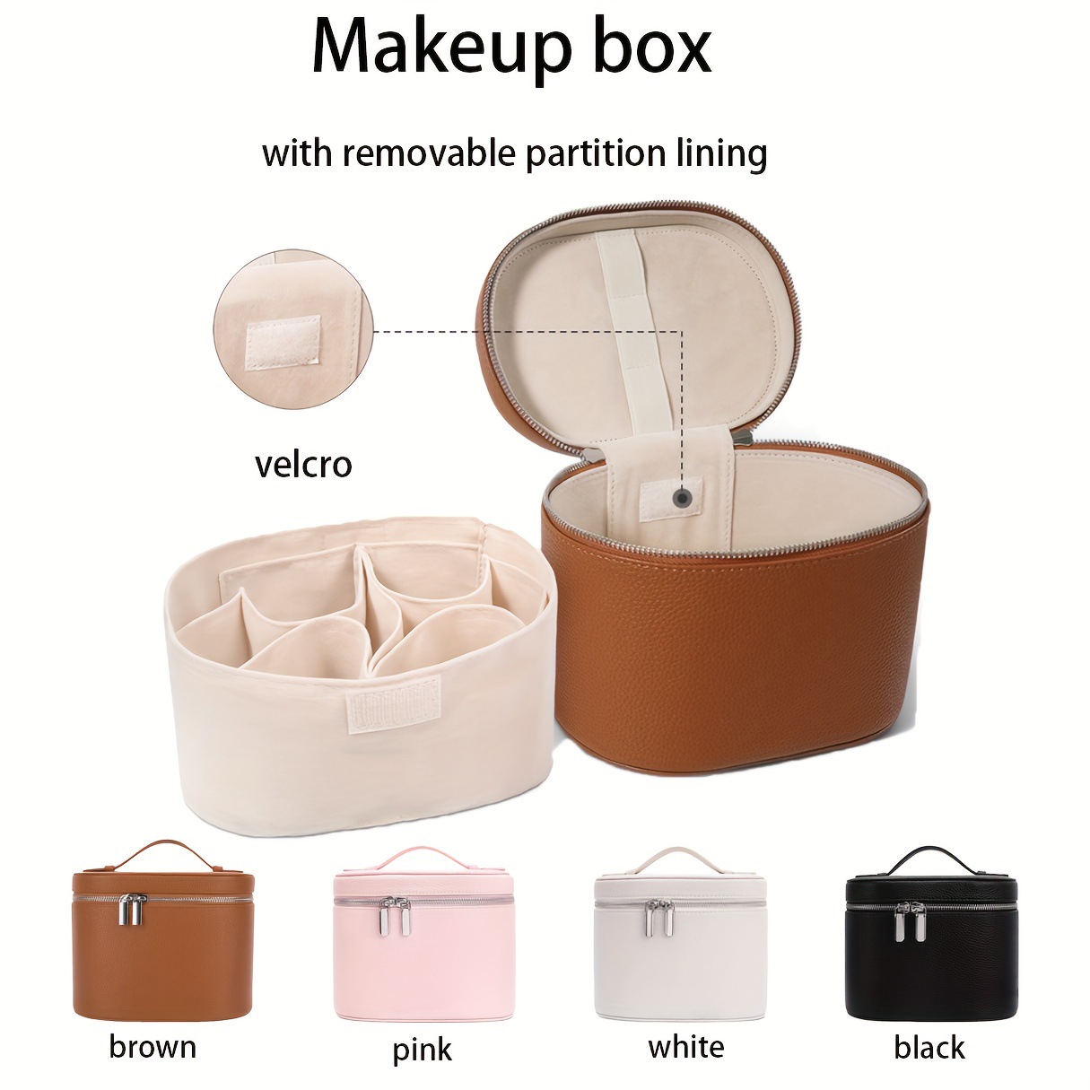 Beauty Bag Makeup - 대용량 PU 가죽 메이크업 가방 휴대용