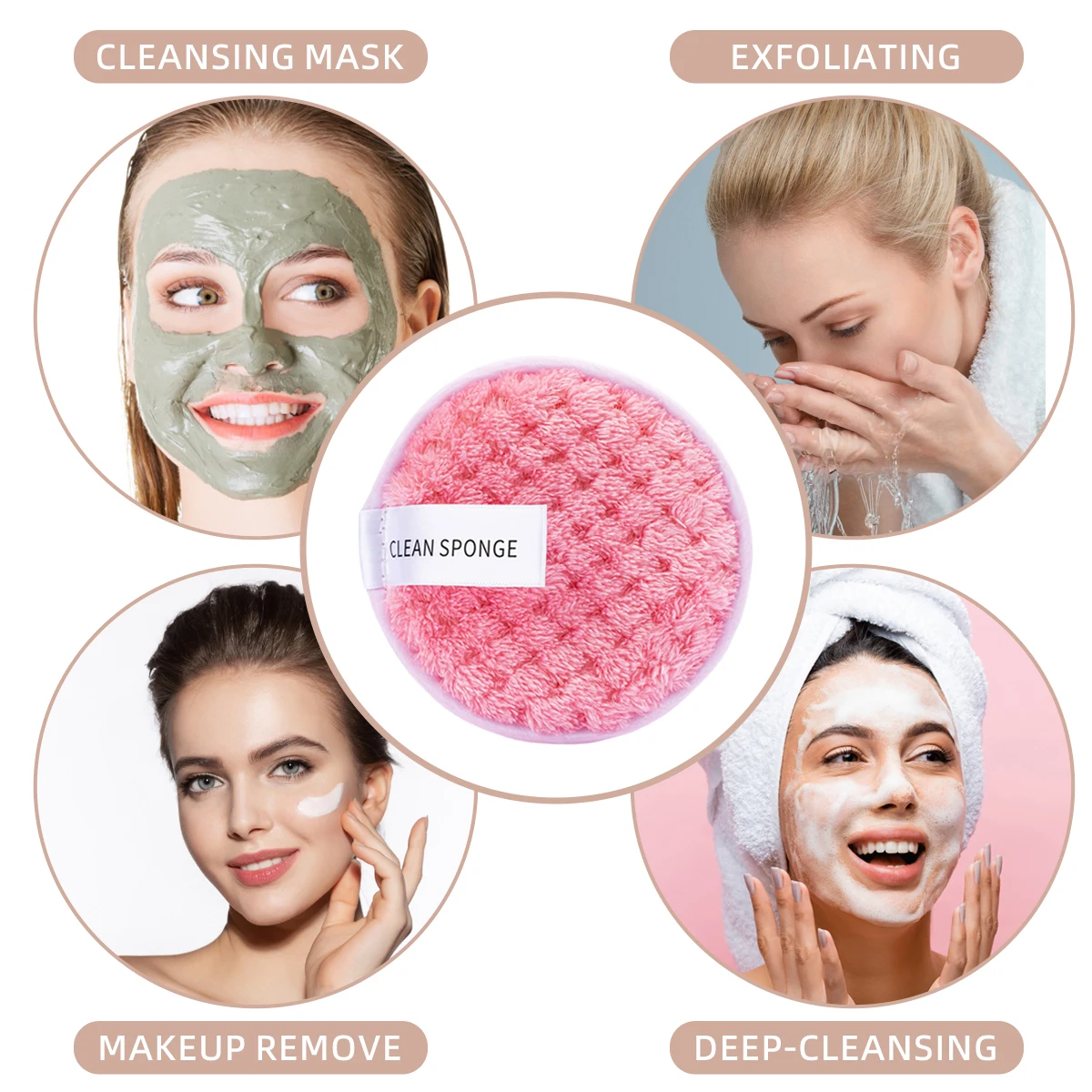 4pcs 메이크업 리무버 마이크로 화이버 코튼 패드 화 - Cosmetic Sponge 리뷰 및 가격
