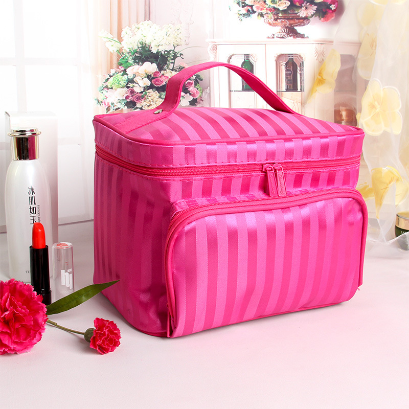    대용량 여성 화장품 가방 스트라이프 패턴 정리함 - Beauty Bag Makeup 리뷰 및 가격