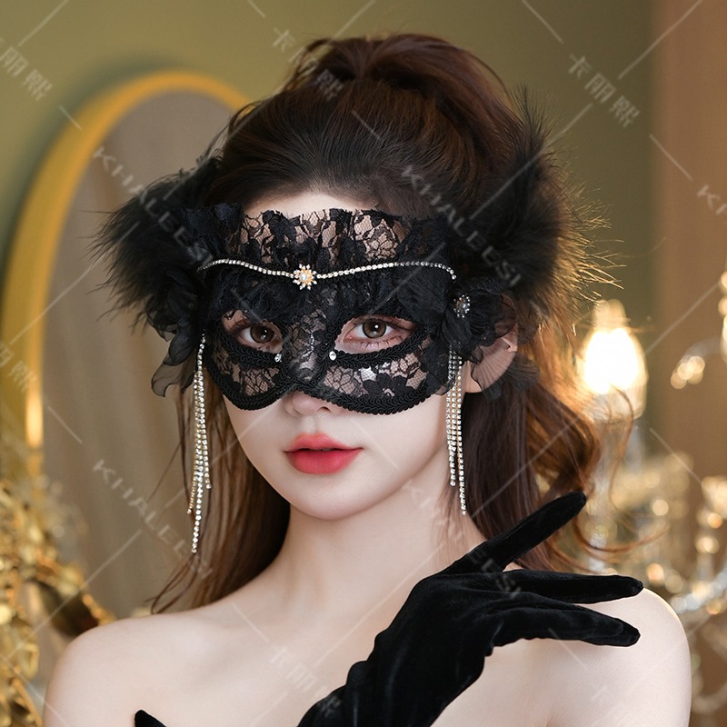 블랙 레이스 메쉬 하프 페이스 마스크 할로윈 메이크업  - Beauty Halloween Makeup 리뷰 및 가격