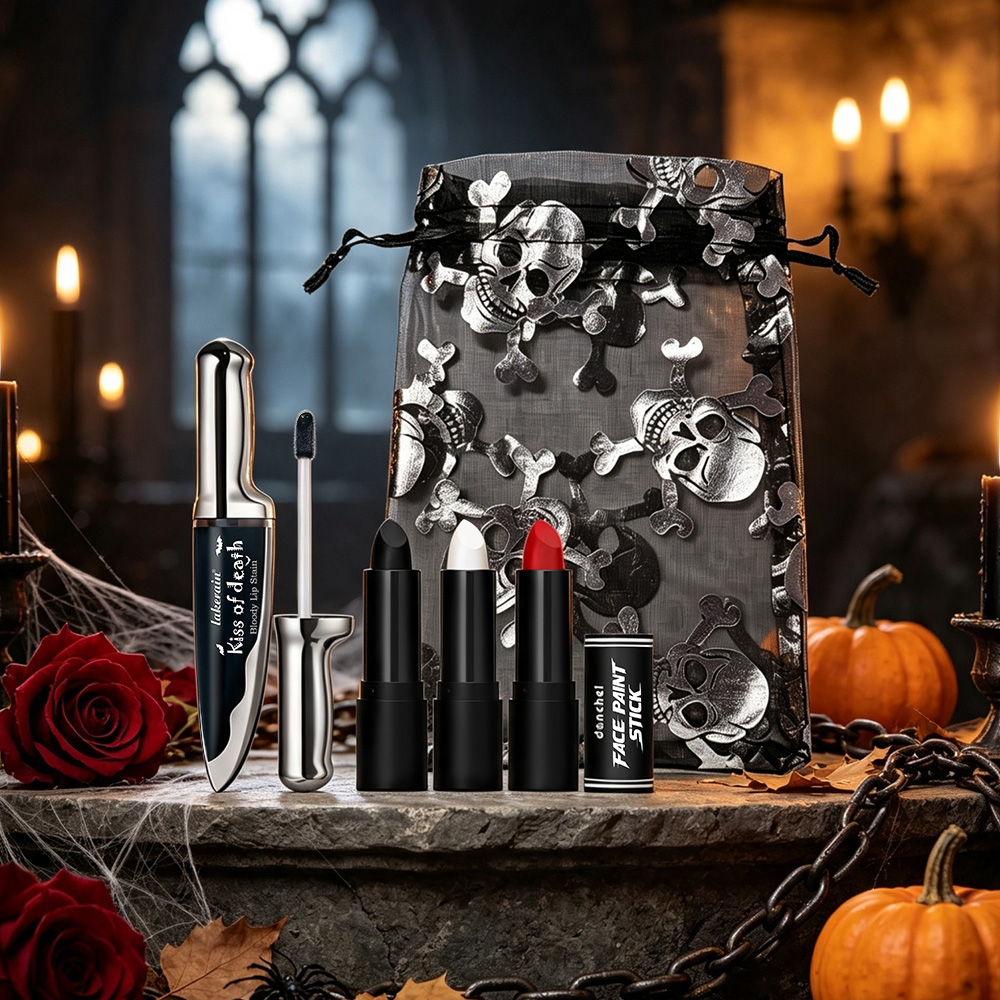 5개입 할로윈 고딕 메이크업 세트 블랙 화이트 립스틱  - Beauty Halloween Makeup 리뷰 및 가격